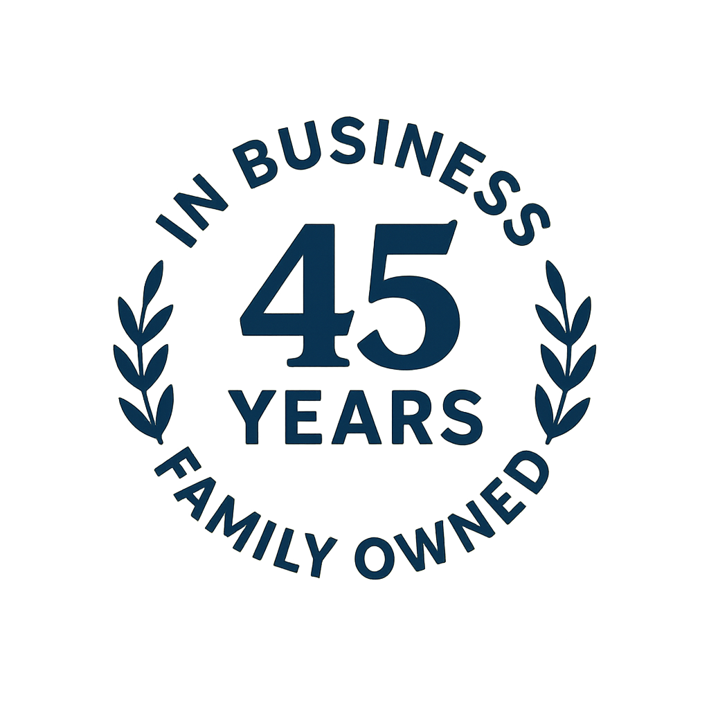 45 years family owned logo image